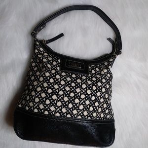 Kate Spade Black and White Canvas/Leather Purse